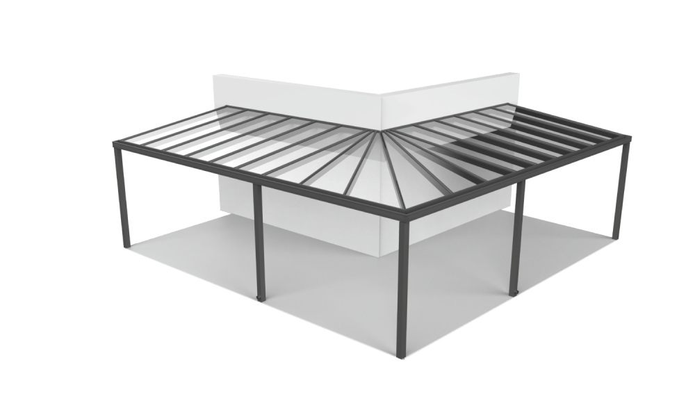 Terrassenueberdachung 3x4 alu glas