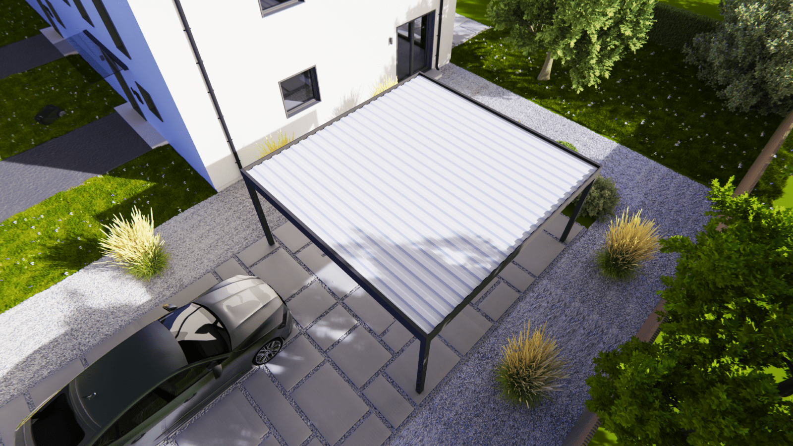 Carport Flachdach aus Metall VD-Alusysteme Carport Flachdach aus Metall