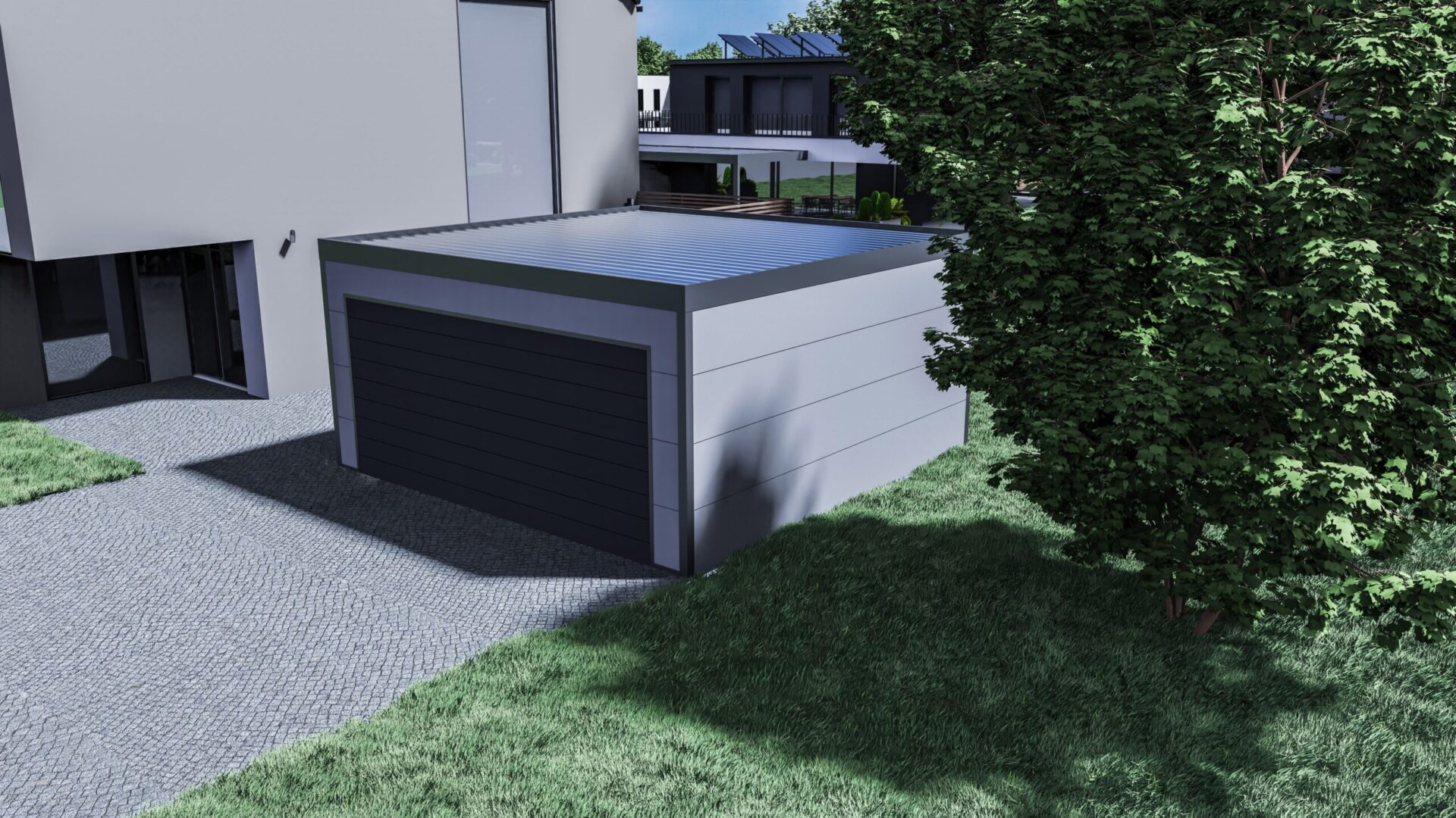 Flachdach Box garage aus sandwichplatten VD AluSysteme garage aus sandwichplatten