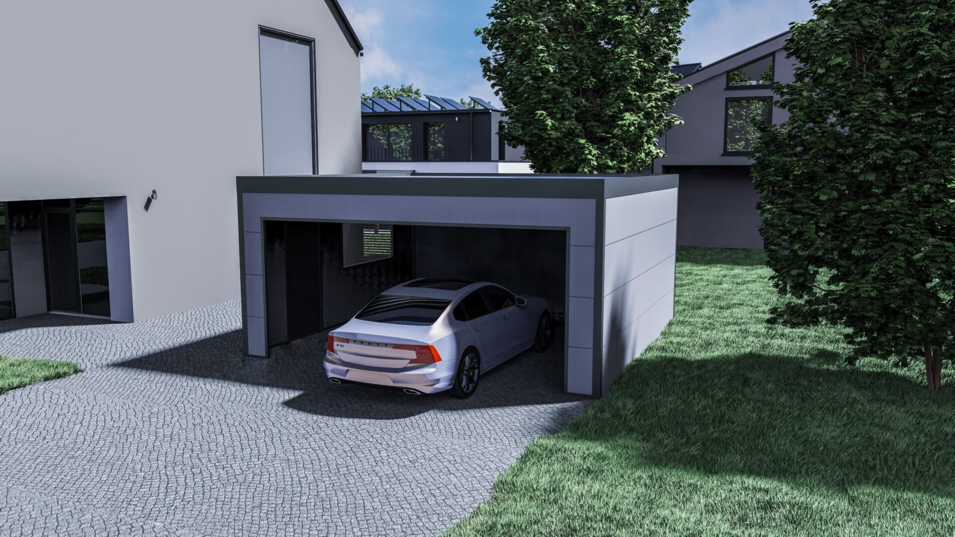 Flachdach Box garage sandwichplatten VD AluSysteme garage sandwichplatten