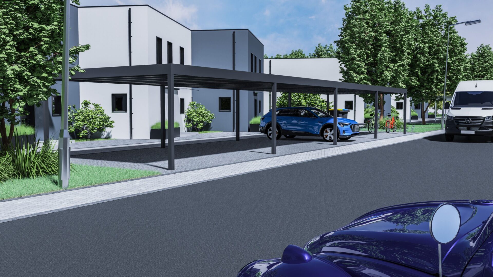 carport mit flachdach VD AluSysteme carport cu acoperiș plat