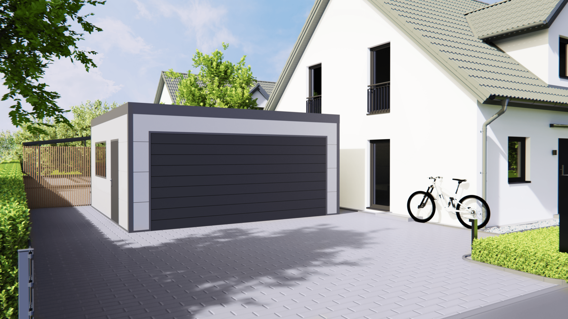 VD Alusysteme Flachdach Alu garage Alu garage solar