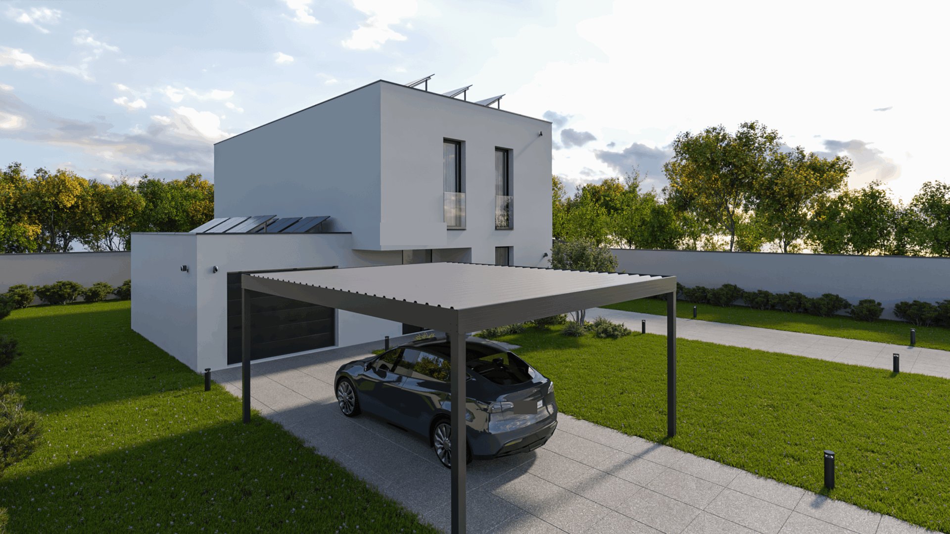 Acoperiș Plat Carport