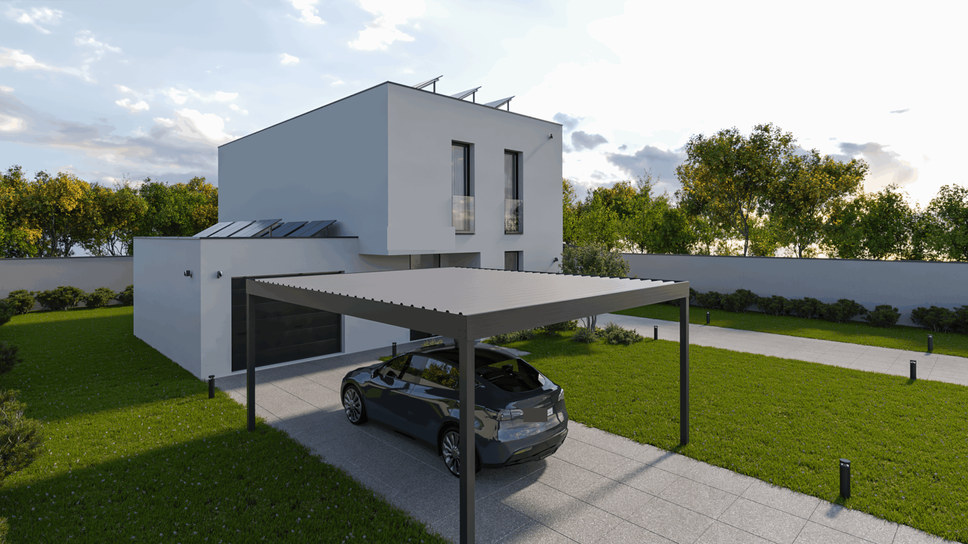 Acoperiș Plat Carport