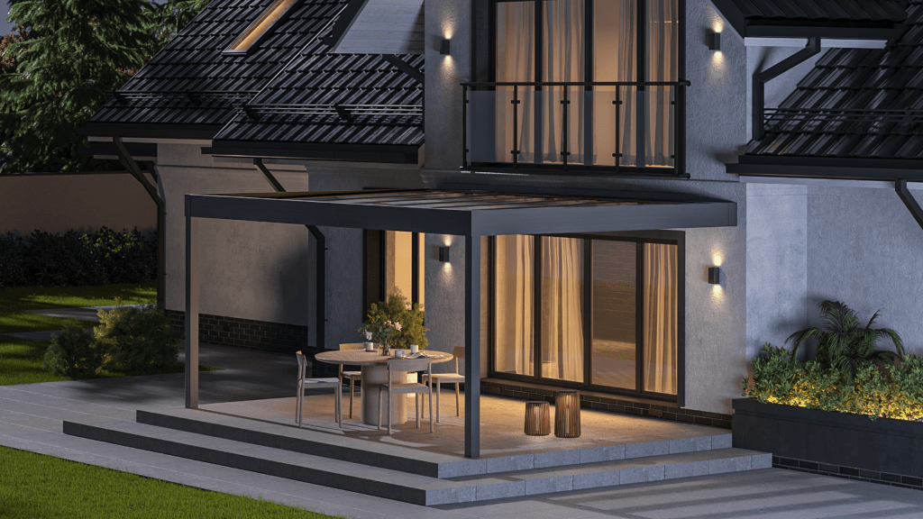 modern terrassenüberdachung flachdach